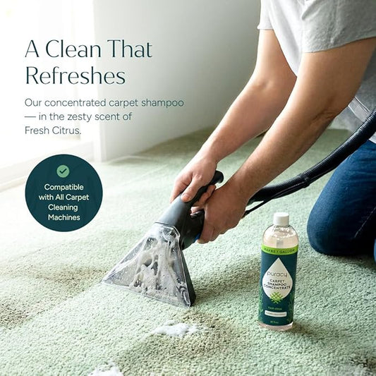 Puracy Carpet Shampoo – Pet Carpet Cleaner Solution, Stain Remover, Pet Stain & Odor Remover, Rug & Upholstery Cleaning Solution, Concentrated (Fresh Citrus, 25oz)