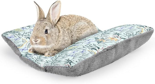 Rabbit Bed 15"X14"Thickened and Soft Bunny Bed Washable Cuddle Cushion Plush Mat Double-Sided Plush Small Pet Flop Mat Cotton Pillow for Rabbit