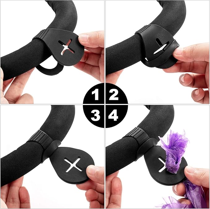 Boao 4 Pieces Pet Poop Bag Holder for Leash Dog Waste Bag Carrier Handy and Easy Use Dispenser Accessories