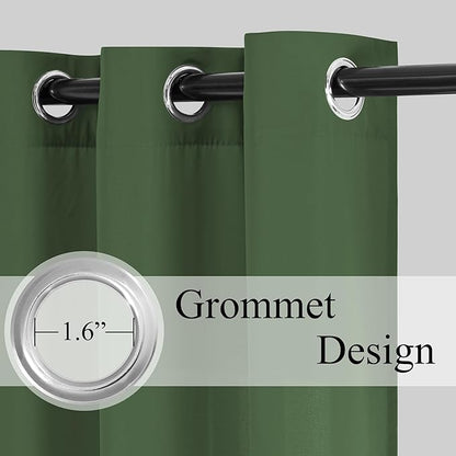 NICETOWN Non-See-Through Dark Green Sheer Curtains 84 inches Long 2 Panels for Living Room, 52" Wide Grommet Window Drapes for Nursery- Home Decoration Light Filtering Elegant Window Treatment