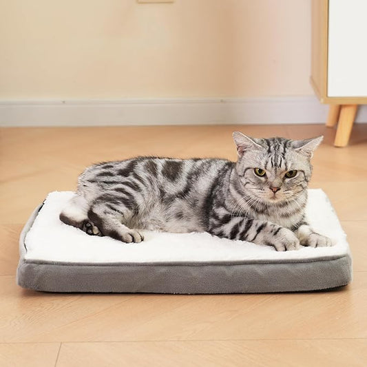 Self Warming Cat Bed Self Heating Cats Puppies Mat Pet Pad for Indoor Outdoor Pets with Non-Slip Bottom Washable (19.5 x 16 Inch)