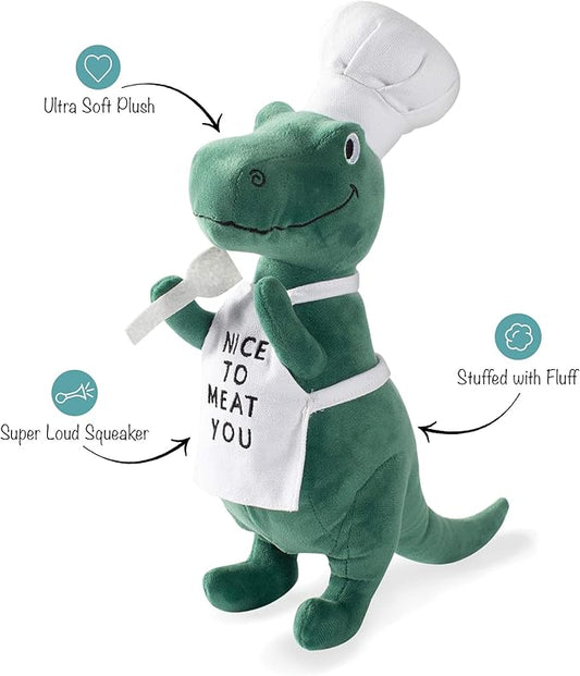 Fringe Studio Plush Pet Toy with Squeaker, King of The Grill (289624), Multicolor Large