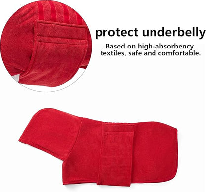 Geyecete Dog Drying Coats with Hood - Dog Towels Absorbent Robe - Fast Drying Super Absorbent - Red - XL