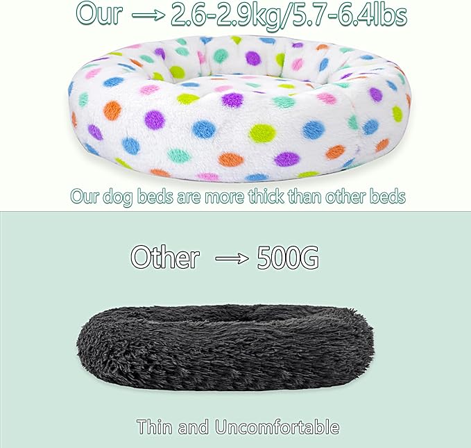 39 Inch Calming Dog Bed for Large Dogs, Round Anti-Anxiety Warm Bed, Soft Cozy Anti-Slip Donut Washable Pet Bed, Fits up to 100 lbs Pets