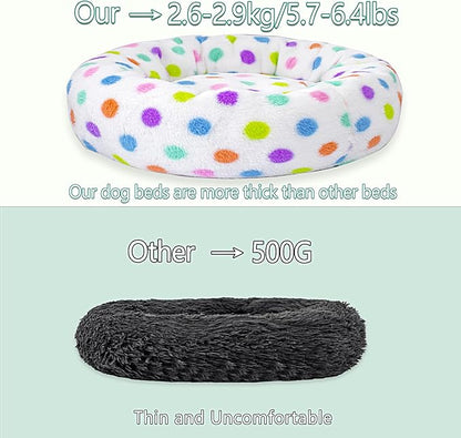 39 Inch Calming Dog Bed for Large Dogs, Round Anti-Anxiety Warm Bed, Soft Cozy Anti-Slip Donut Washable Pet Bed, Fits up to 100 lbs Pets