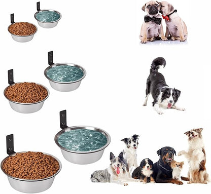 FOYO Stainless Steel Pet Bowls Set - Dog Bowls for Large Dogs, 49 OZ Food and Water Dishes, Set of 2