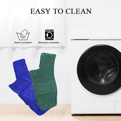 Geyecete 2 Pack Dog Bathrobe Towel Dog Drying Coat-Dry Fast Dog Bag-Pineapple Grid Fast Drying Super Absorbent Pet Dog-Blue/Green-M