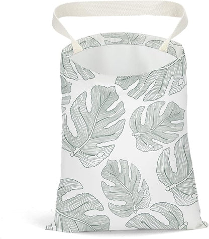 Car Trash Bag Car Garbage Bag Hanging Cars Trash Can, Waterproof Cars Back Seat Organizer for Vehicle Travelling Campingg Eucalyptus Palm Leaves Decor