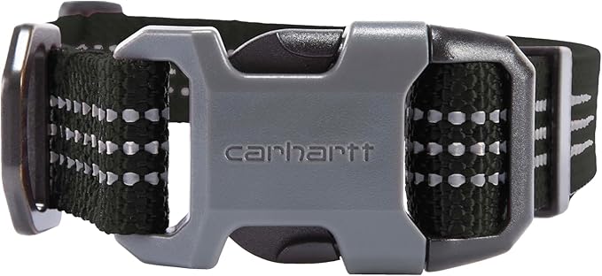 Carhartt Nylon Webbing Dog Collar, Fully Adjustable W/Durable Side Release Buckle, Black, Large