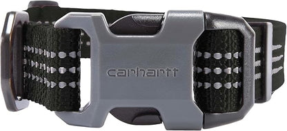 Carhartt Nylon Webbing Dog Collar, Fully Adjustable W/Durable Side Release Buckle, Black, Large