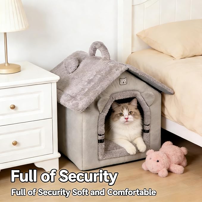 Indoor Cat House, Dog Tent for Indoor, Covered Dog Bed Pet House with Non-Slip Bottom, Indoor Cozy Cave for Kitten, Puppy & Small Pets