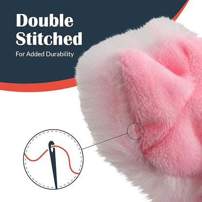 Flourish Pets 2 in 1 Multi-Layer Chew Toy for Active Dogs | Non-Toxic BPA Free Double Stitched Soft Fabric Exterior Dog Toys | Long-Lasting Dog Plush Toys - Pig 3.5"