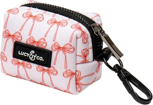 Lucy & Co. Ballet Bows Everyday Dog Poop Bag Holder - Leak Proof Dispenser - Hygienic Pet Poop Pickup - Purple Coral Floral