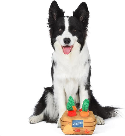 Fisher-Price for Pets Veggie Treat Puzzle Dog Toy, Burrow Style Toys with Removable Mini Plushes, Use as a Treat Dispenser, Developmental Toys for Dogs