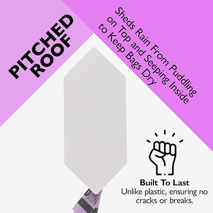 Dog Poop Bag Dispenser, Stainless-Steel and Powdercoated Black with Magnetic Door Latch, Indoor and Outdoor Rated, (Holds 8-9 Rolls-Not Included), 7.75" x 3.25", White