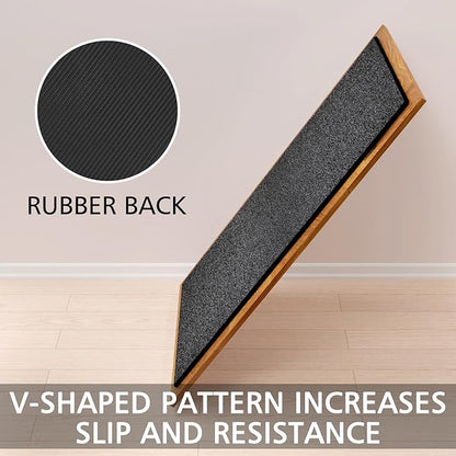 Kitchen Mat Set of 2 PCS, Cushioned Non Slip Rugs for Kitchen Floor, Absorbent Runner Comfort Standing Mats Washable for Kitchen, Office, Home (Black-Velvet, 17.3"x47"+17.3"x30")