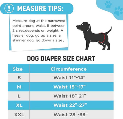 Male Dog Diapers, High Absorbing Dog Belly Bands for Male Dogs, Washable Reusable Dog Male Wraps(5 Pack)