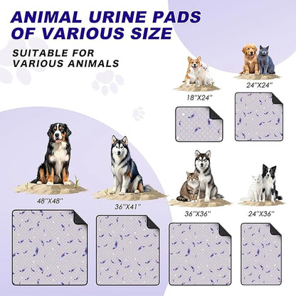 Washable Pee Pads for Dogs, 2 Pack Reusable Puppy Pads, Super Absorbent & Leakproof Dog Pads, Anti-Slip Dog Pee Pads for Puppy Training & Incontinence, Leaf Pattern 24"x48"