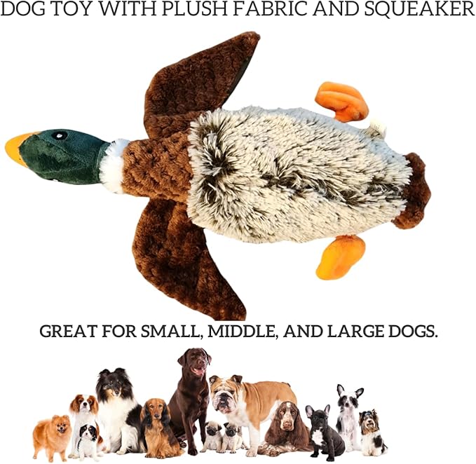 ME GUSTA SHOP Duck Dog Toy Squeak Toys | Mallard-Shaped | Shaped Pet Toys | Duck Dog Toys for Large Dogs | Mallard Dog Toy | Dog Chew Toys | Stuffed Toys Interactive Animal.
