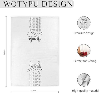 Funny Dog G Kitchen Towels, Dogs Lovers Gifts Dish Tea Towel for Kitchen Decor, Agenda for The Day Humorous Hand Towels for Bathroom Decor, Dog Bathroom Decor, 16x24 Inch