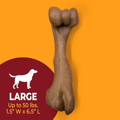 Nylabone Femur Bone Strong Chew Toy for Dogs Made with Real Bison & Venison, Durable Dog Chew Bones for Aggressive Chewers, Long-Lasting Flavor Keeps Dogs Busy, Large Dog Toys - Up to 50 lbs, 1 Count