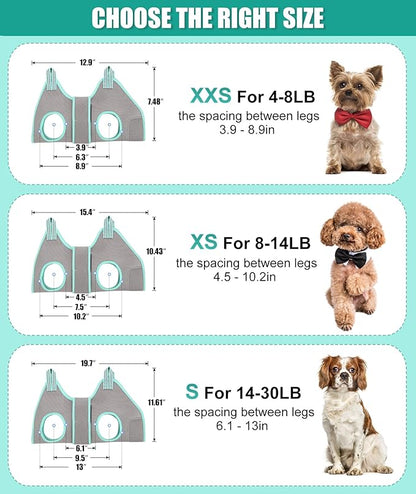 XS Dog Grooming Hammock Harness, Grey, Nail Trimming, Holder, Restraint, Thick Neck Support