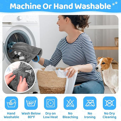 Dog Bathrobe Towel - Super Absorbent Dog Drying Coat, Warming Bath Robes for After Bath Shower Swim Walk for Small Medium Large Dogs Cats Pet