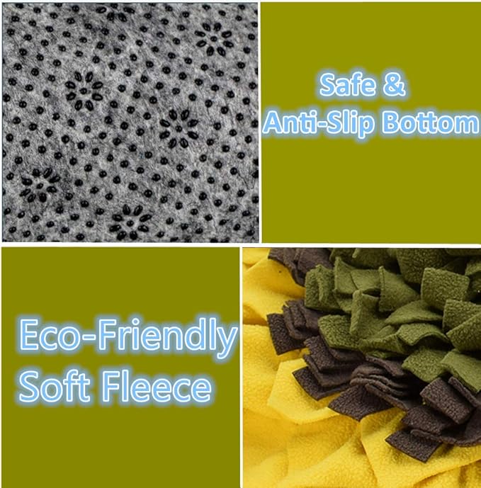 Snuffle Mat for Dogs, Dog Feeding Mat, Dog Puzzle Toys, for Encourgaing Natural Foraging Skills for Cats Dogs (Sunflower) (A)