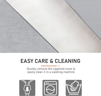 Dog Stairs for Small Dogs, High Density Foam Dog Steps, Extra Wide Non-Slip Pet Ramp for High Beds Or Couch, Soft Doggie Ladder for Dogs Injured, Older Pets, Small Cats (Fleece-Gray, 4 Steps)
