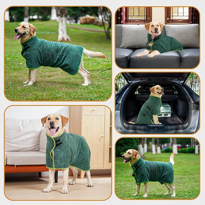 Super Absorbent Dog Bathrobe, Microfiber Dog Drying Coat Dog Bath Robe Towel for Small, Medium & Large Dogs, Quick Drying, Warm Keeping Dog Robes for After Bath Supplies