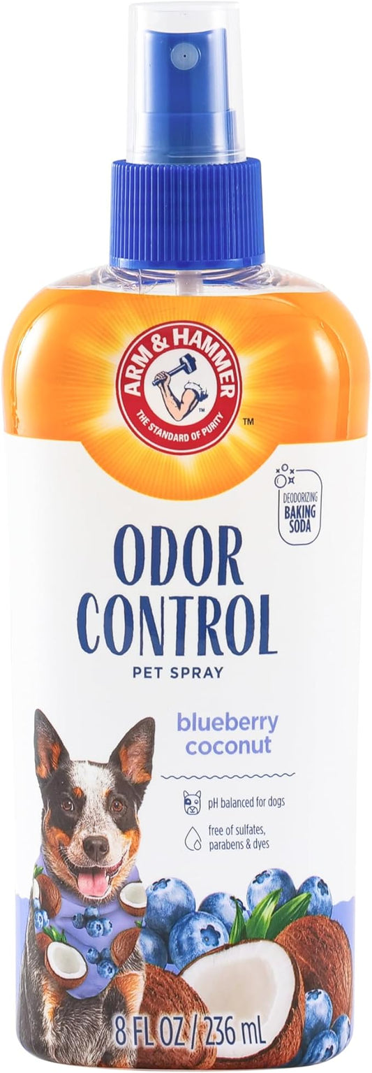 Arm & Hammer for Pets Odor Control Spray for Dogs, Blueberry Coconut, Odor Eliminating Dog Spray, Dog Deodorizer, 8 Fl Oz