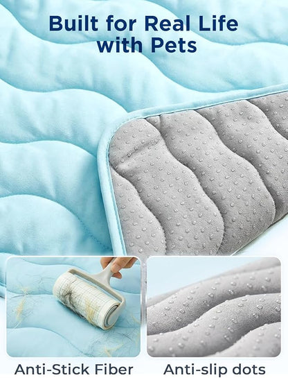 furrybaby Dog Cooling Mat for Large Dogs, 43"x32" Self Cooling Pet Cooling Mat for Dogs & Cats, QMAX>0.5, Thickened Cool Fiber, Cooling pad for Dog Bed, Durable Portable Indoor/Outdoor Summer