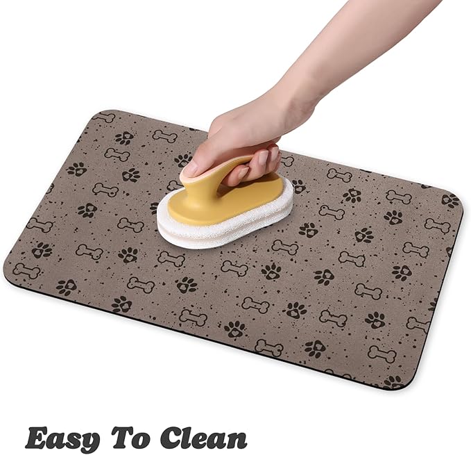Dog Food Mats,Cat Absorbent Water Bowl Feeding Mats Pet Placemats for Food and Water Spot 17 * 30 inch