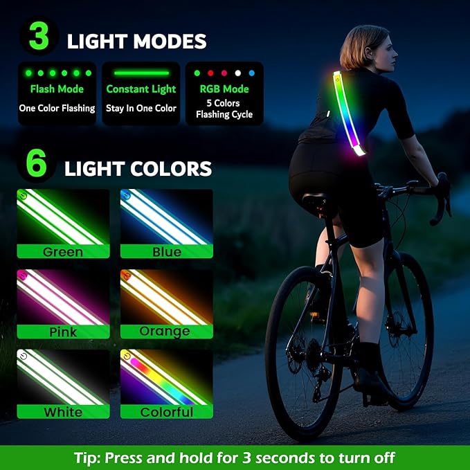 Reflective Sash Gear for Walking at Night,Flashing LED Reflective Belt Safety Lights for Walkers Night Dog Walking Biking Running,High Visibility Rechargeable With Wear 2 Ways for Men Women