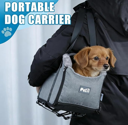 Pet Car Center Console Elevated Armrest Car Seat for Small Puppy, Dogs & Cats (Up to 10 lbs) – Dark Gray Washable Plush Carrier with Safety Leash, Fits Front Vehicle Console Space (Grey)