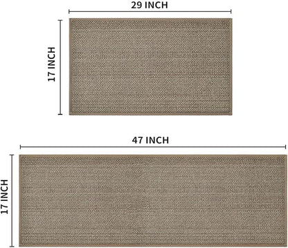 Artoid Mode Washable Non-Skid Kitchen Rugs and Mats Set of 2, Rubber Backing Kitchen Mats for Floor Front of Sink Home Decor - 17x29 and 17x47 Inch