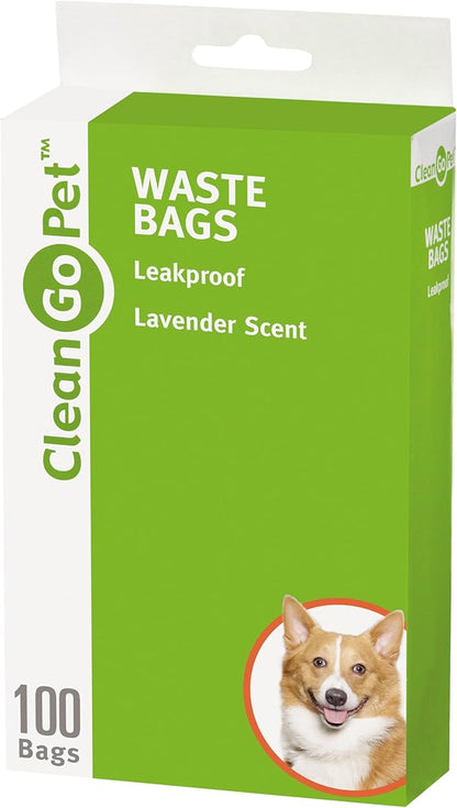 Clean Go Pet Lavender Scent Doggy Waste Bags, 100-Count, Quick-Tie Handles Poop Bags