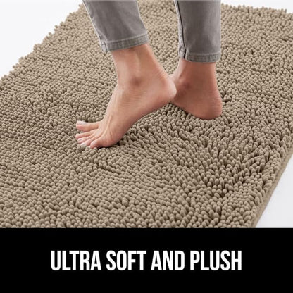 GORILLA GRIP SoakSTOPPER Dog Door Mat, 30x20 Machine Washable Rug Absorbent Doormat Captures Moisture Mud Dirt, Quick Dry Soft Chenille Entryway Rugs Indoor Entrance Mats for Dog Paws, Cappuccino