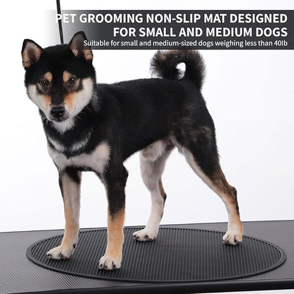 Pet Grooming Table Non-Slip Mat - Padded Mat for at-Home Grooming Dogs and Cats,Bathing Mat for Pets, Diameter: 22.4inch/57cm (Black, Diameter: 22.4inch/57cm)