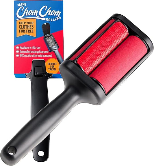 ChomChom Roller Pet Hair Remover – Reusable Lint Roller Pet Hair Removal Tool for Clothes, Couches, Cars and Travel - Cat Dog Hair Remover, Compact, No Sticky Refills Needed (Mini Roller)