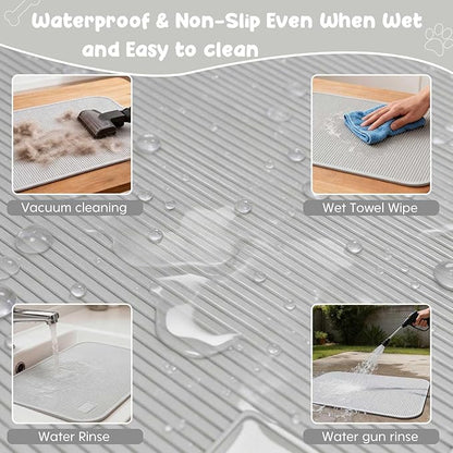 Dog Grooming Table Mat Pad Non Slip，Silicone Durable Premium Non-Slip Dog Bath Mat，Slip Mat - Bathing Mat for Pets，22.45inchX15.75inch (Grey)