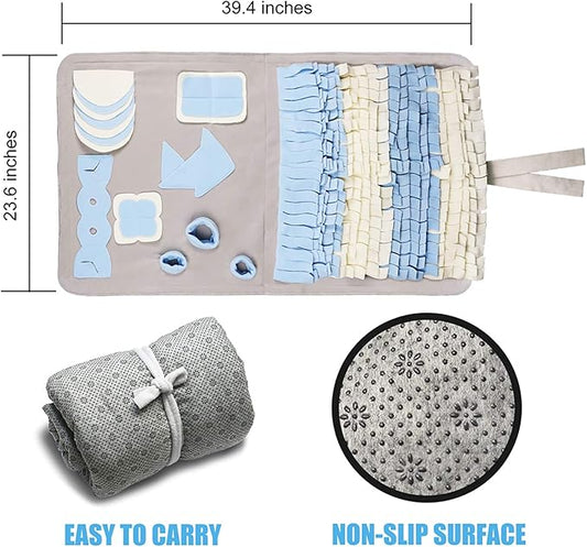 Snuffle Mat for Small Large Dogs Nosework Feeding Mat (23.6" x 39.4") Easy to Fill and Machine Washable Training Mats Pet Activity/Toy/Play Mat, Great for Stress Release - M