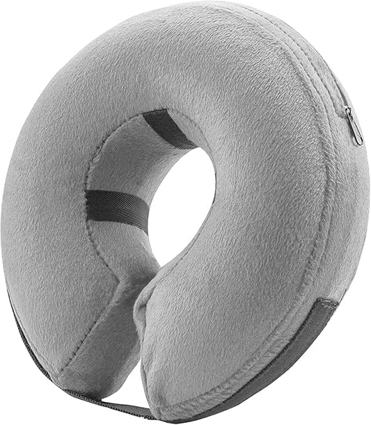 BENCMATE Inflatable Dog Cone Collar Alternative, Soft Dog Cone for Small Medium Large Dogs and Cats, Neck Recovery ECollar Donut Collar After Surgery (Large, Grey)