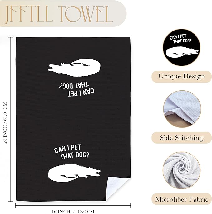 Funny Alligator Kitchen Towels, Alligator Gifts, Animal Lover Gifts Dish Tea Towels for Kitchen Decor, Can I Pet That Dog Decorative Hand Towel for Bathroom, 16x24 Inch
