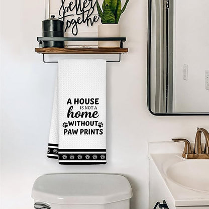 Dog Kitchen Towels, Dog Mom Dad Lovers Owner Gifts for Women Men Dish Tea Towels, Pet Lover Gifts Decorative Hand Towels for Kitchen Bathroom Decor, 16x24 Inch