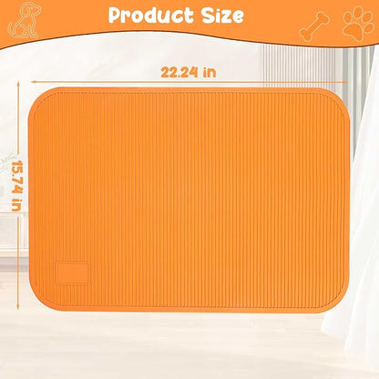 Dog Grooming Table Mat Pad Non Slip，Silicone Durable Premium Non-Slip Dog Bath Mat，Slip Mat - Bathing Mat for Pets，22.45inchX15.75inch (Orange)