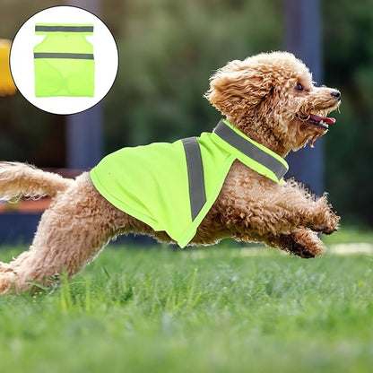 POPETPOP Dog Reflective Safety Vest for Night Outdoor Use - High Visibility Breathable Summer Clothes for Small Dogs Walking Running Hiking (Fluorescent Yellow-S)