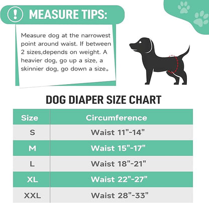 Male Dog Diapers, High Absorbing Dog Belly Bands for Male Dogs, Washable Reusable Dog Male Wraps(5 Pack)