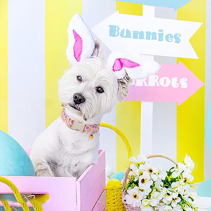 ARING PET Easter Dog Collar-Cute Adjustable Pink Chick Pet Collars Puppy Collar Gifts with Quick Release Buckle for Girl Boy Dogs-XS
