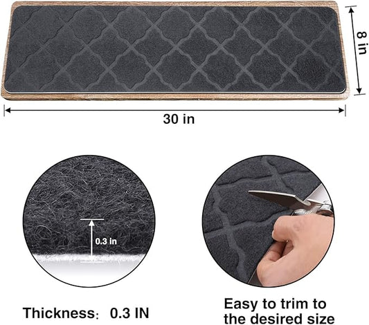 Stair Treads for Wooden Steps 15pcs - 8x30in Carpet Stairs Runner Indoor Non-Slip Stair Mats for Kids Elders and Pets